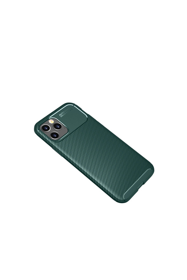 Evi̇mdeyokyok Apple İphone 11 Pro Max Kılıf Auto Focus Karbon Kapak - Yeşi̇l