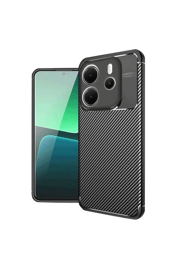 Evimdeyokyok Xiaomi Redmi Note 14 4G Kılıf Auto Focus Karbon Kapak - Siyah
