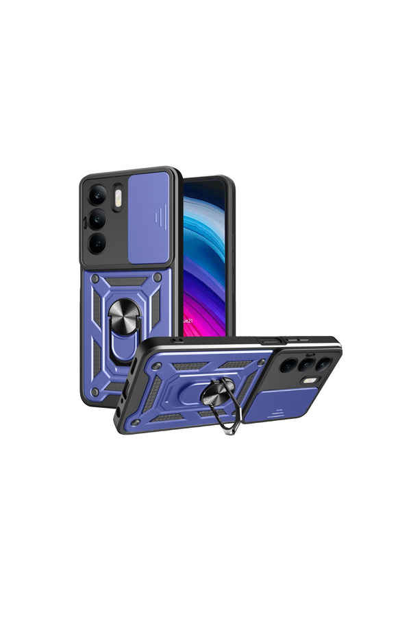 Evi̇mdeyokyok Realme C75 4G Kılıf Pars Lens Yüzüklü Si̇li̇kon - Laci̇vert