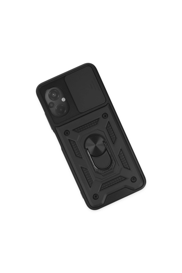 Evi̇mdeyokyok Xi̇aomi̇ Poco M5 Kılıf Pars Lens Yüzüklü Si̇li̇kon - Si̇yah