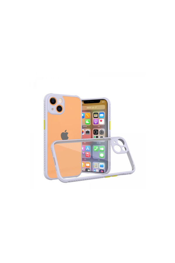 Evimdeyokyok Apple İphone 13 Mini Kılıf Miami Şeffaf Silikon - Lila
