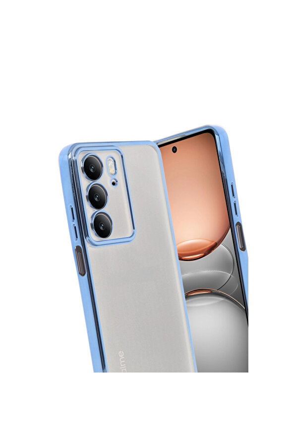 Evi̇mdeyokyok Realme C75 4G Kılıf Razer Lensli̇ Si̇li̇kon - Açık Mavi̇