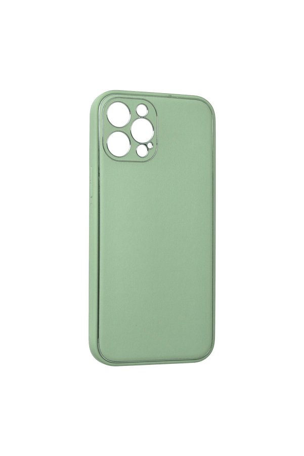 Evimdeyokyok Apple İphone 12 Pro Kılıf Coco Deri Silikon Kapak - Açık Yeşil