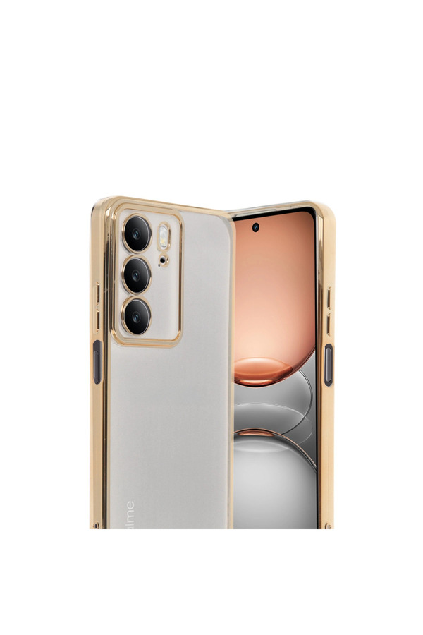 Evi̇mdeyokyok Realme C75 4G Kılıf Razer Lensli̇ Si̇li̇kon - Gold