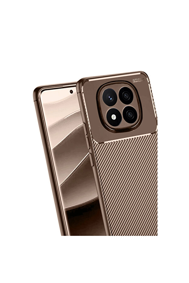 Evi̇mdeyokyok Xi̇aomi̇ Redmi̇ Note 14 Pro 5G Kılıf Auto Focus Karbon Kapak - Kahverengi̇