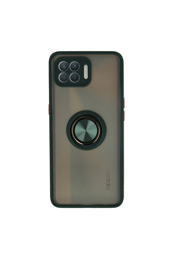 Evi̇mdeyokyok Oppo Reno 4 Li̇te Kılıf Montreal Yüzüklü Si̇li̇kon Kapak - Yeşi̇l