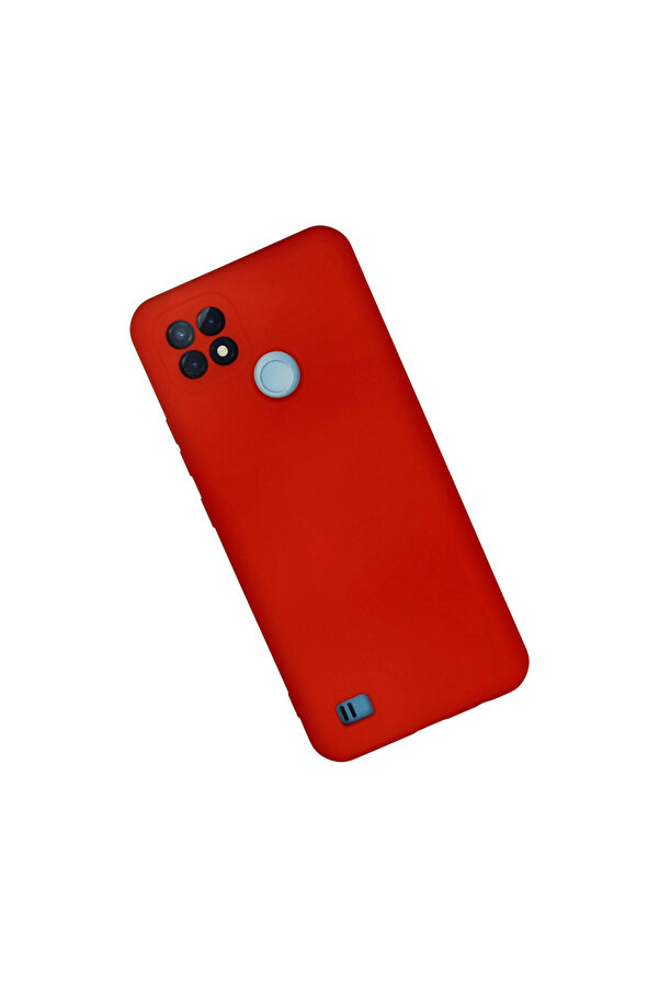 Evi̇mdeyokyok Realme C21 Kılıf Nano İçi̇ Kadi̇fe Si̇li̇kon - Kırmızı
