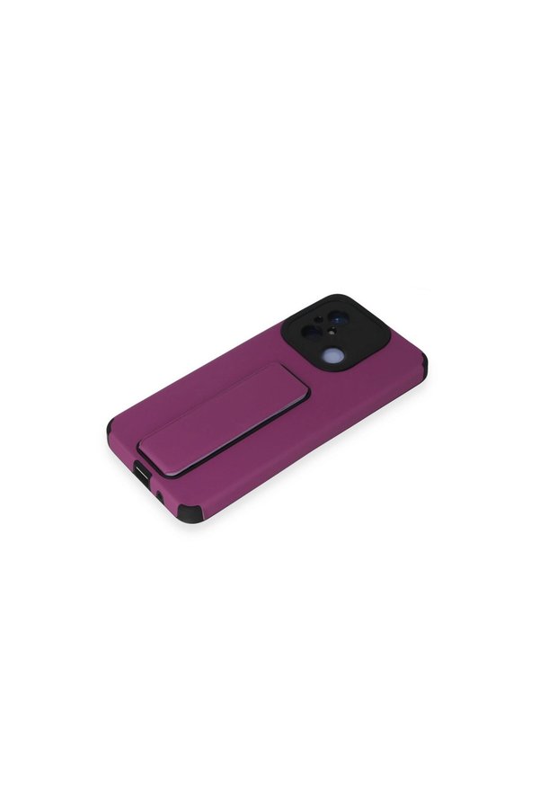 Evimdeyokyok Xiaomi Redmi 12C Kılıf Mega Standlı Silikon - Mor