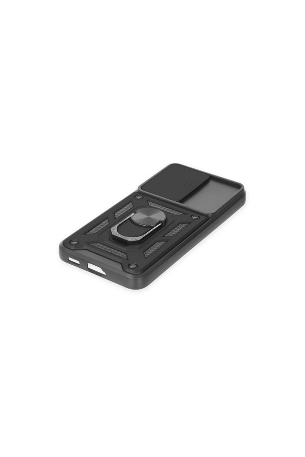 Evimdeyokyok Samsung Galaxy S23 Fe Kılıf Pars Lens Yüzüklü Silikon - Siyah