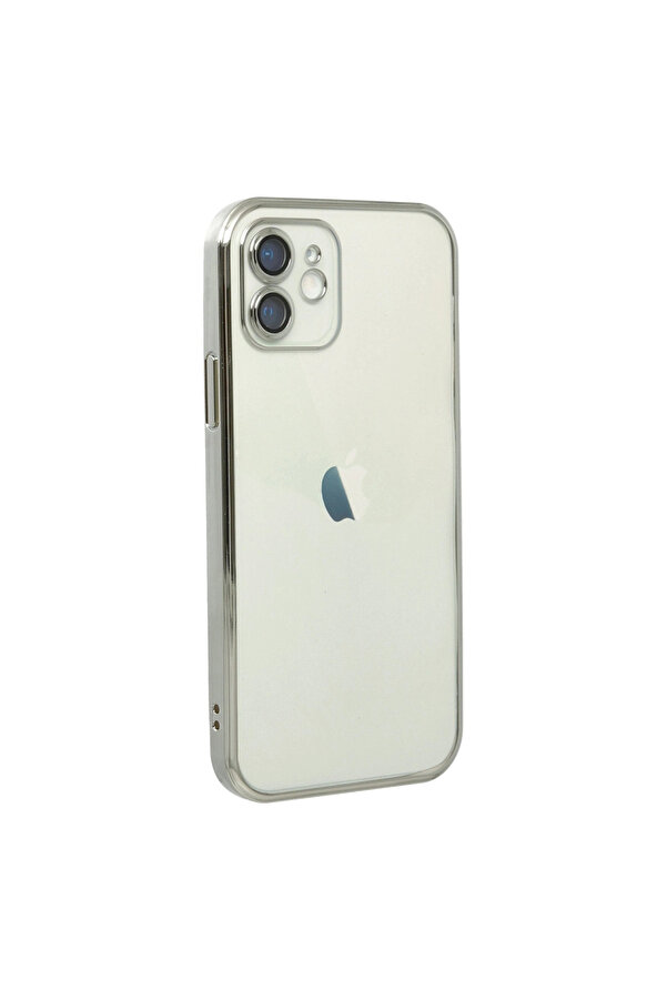 Evi̇mdeyokyok Apple İphone 12 Kılıf Razer Lensli̇ Si̇li̇kon - Gümüş