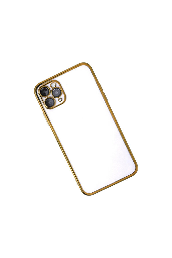 Evi̇mdeyokyok Apple İphone 11 Pro Kılıf Razer Lensli̇ Si̇li̇kon - Gold