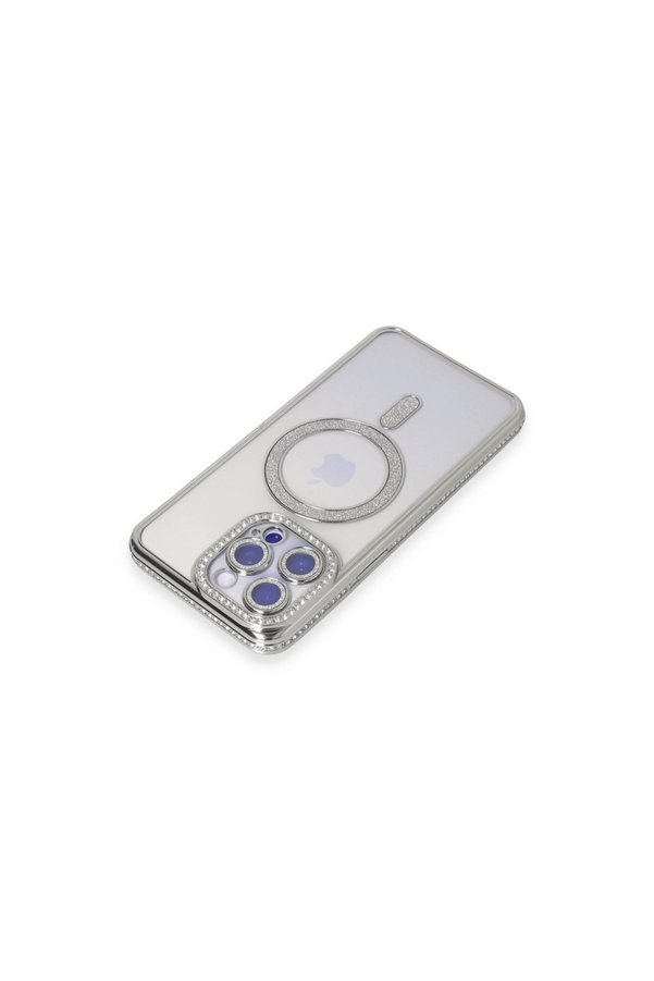 Evi̇mdeyokyok Apple İphone 15 Pro Kılıf Joke Si̇mli̇ Magneti̇csafe Kılıf - Gümüş