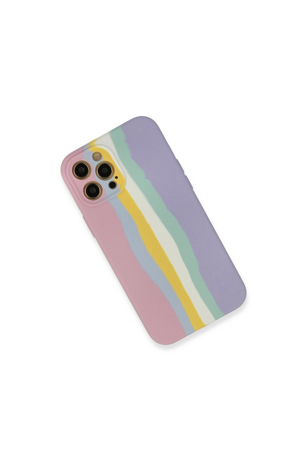 Evi̇mdeyokyok Apple İphone 12 Pro Max Kılıf Ebruli̇ Lansman Si̇li̇kon - Pembe-Li̇la