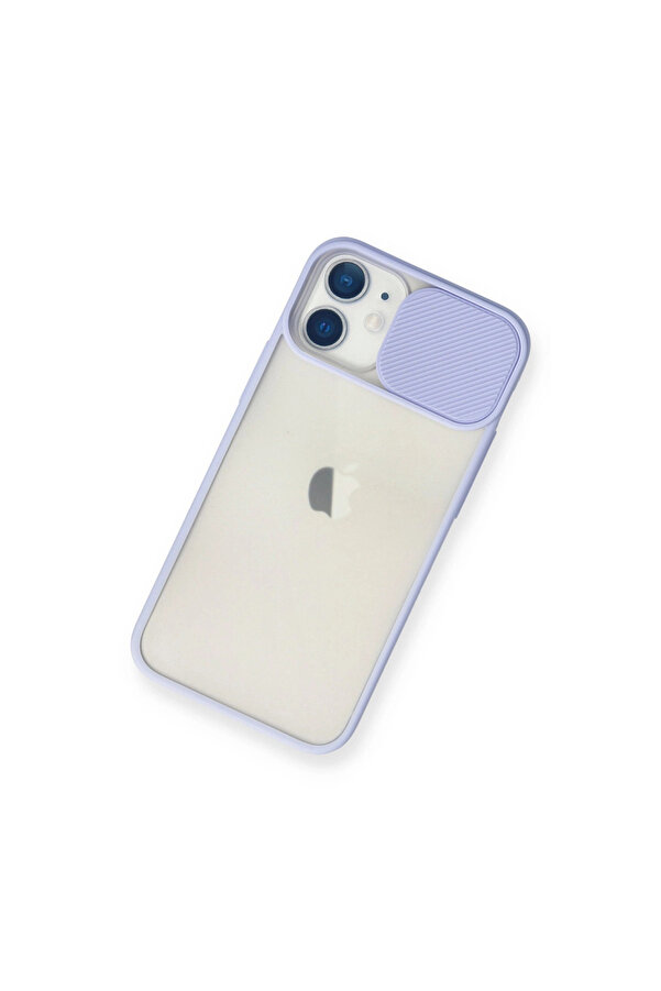 Evi̇mdeyokyok Apple İphone 11 Kılıf Palm Buzlu Kamera Sürgülü Si̇li̇kon - Li̇la