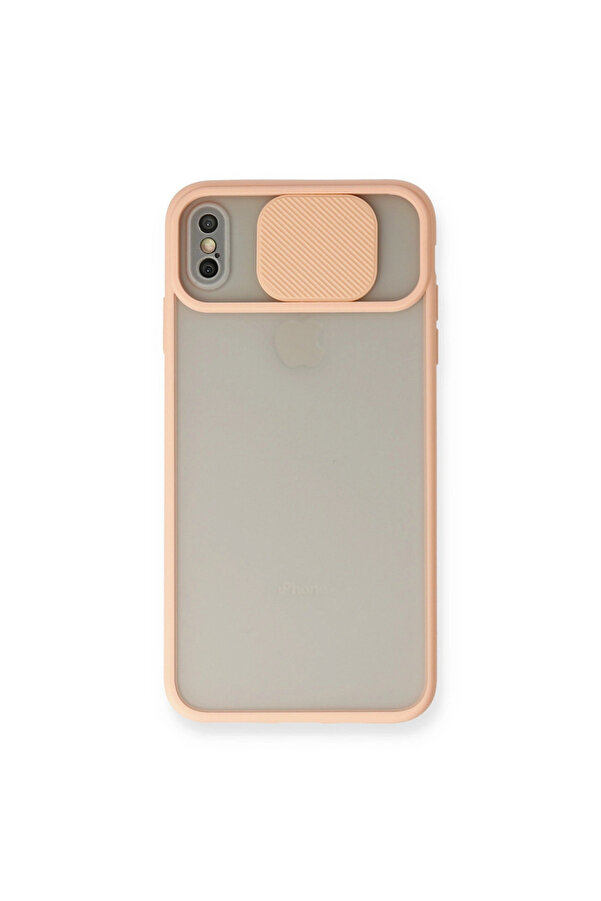 Evi̇mdeyokyok Apple İphone Xs Max Kılıf Palm Buzlu Kamera Sürgülü Si̇li̇kon - Pembe