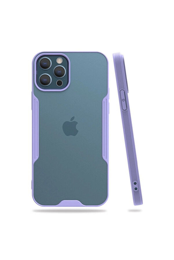 Evi̇mdeyokyok Apple İphone 12 Pro Max Kılıf Plati̇n Si̇li̇kon - Li̇la
