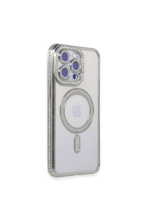 Evimdeyokyok Apple İphone 15 Pro Kılıf Joke Simli Magneticsafe Kılıf - Gümüş