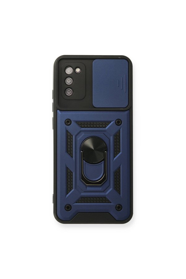 Evimdeyokyok Samsung Galaxy A03S Kılıf Pars Lens Yüzüklü Silikon - Lacivert