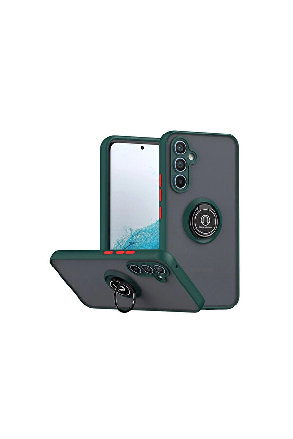 Evi̇mdeyokyok Samsung Galaxy S25 Fe Montreal Yüzüklü Si̇li̇kon Kapak - Yeşi̇l