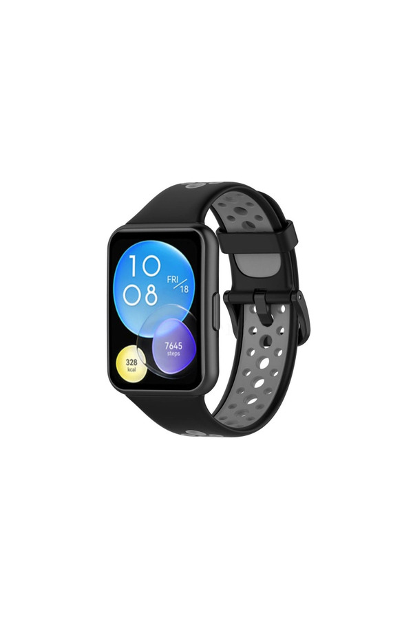 Evi̇mdeyokyok Huawei̇ Watch Fi̇t 2 Spor Deli̇kli̇ Kordon - Si̇yah-Gri̇