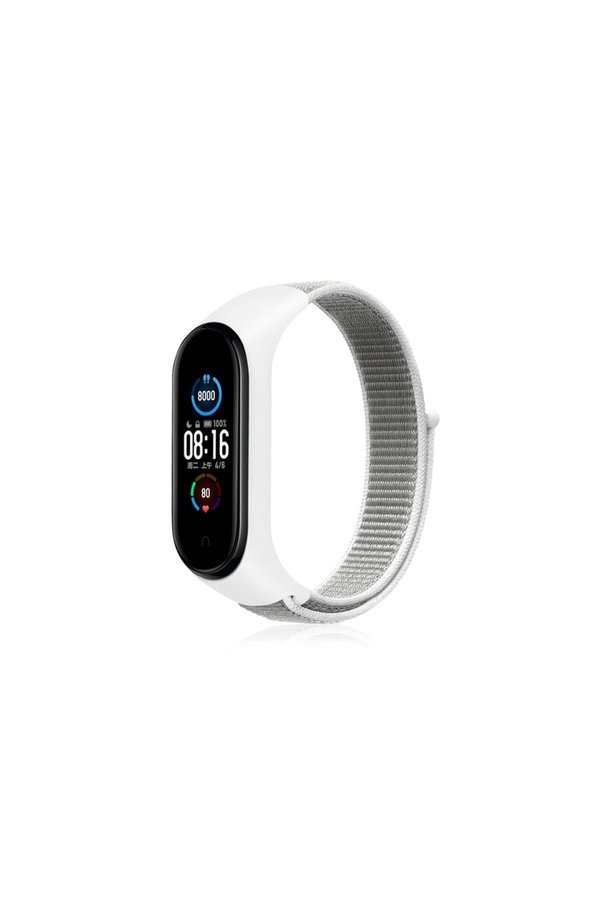 Evimdeyokyok Xiaomi Mi Band 4 Hasırlı Cırtcırtlı Kordon - Beyaz