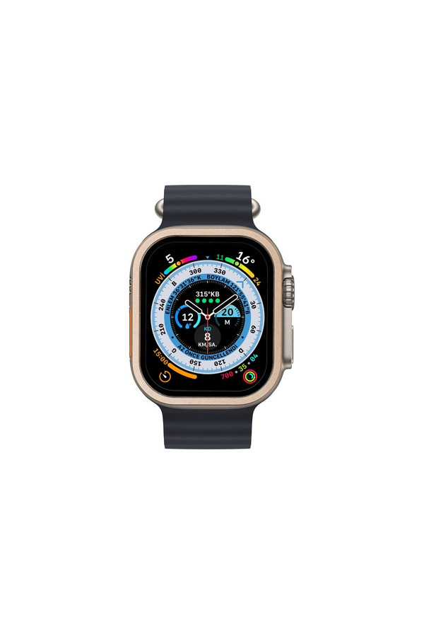 Evi̇mdeyokyok Apple Watch Ultra 49Mm Alümi̇nyum Kasa Cam Ekran Koruyucu - Gold