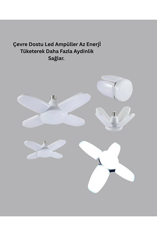 Ethab Gi̇yi̇m Yüksek Işık Güçlü Led Ampül 4 Kollu Katlanır Pervane Tasarım - Glst6757-6308