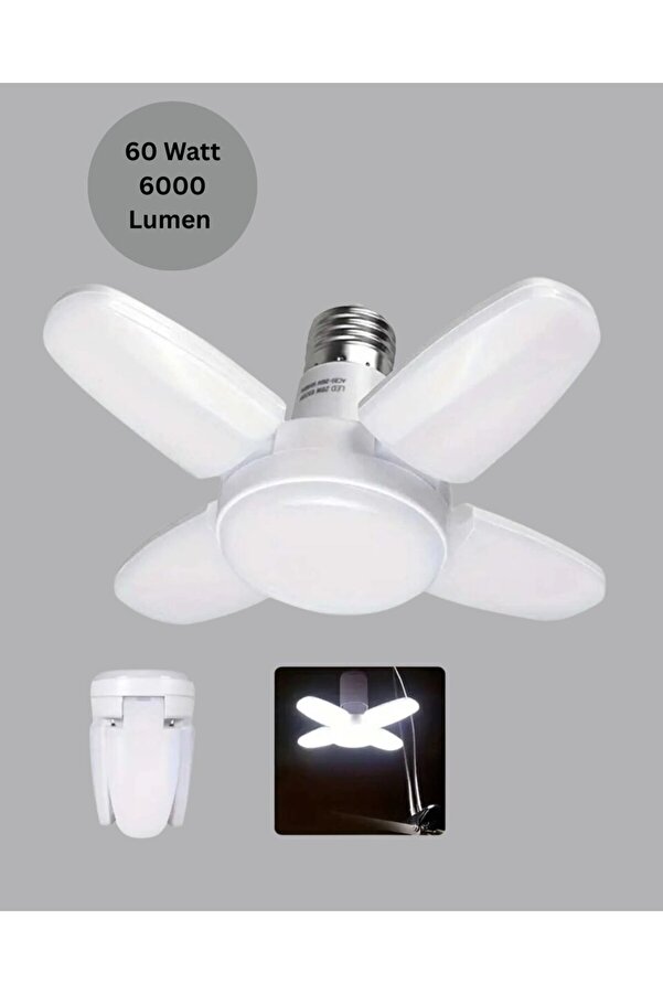 Ethab Gi̇yi̇m Yüksek Işık Güçlü Led Ampül 4 Kollu Katlanır Pervane Tasarım - Glst6757-6308