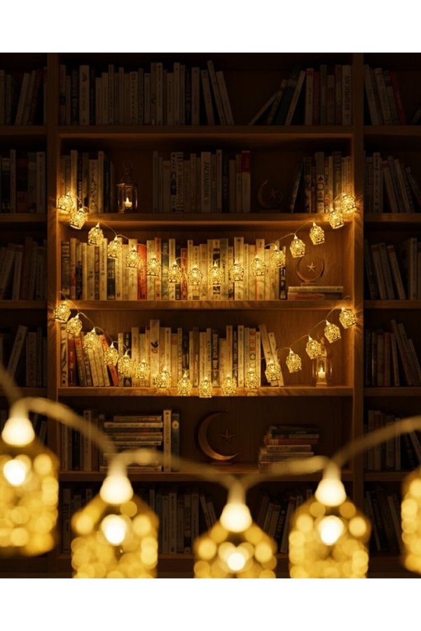Ezere Ev Dekoru İçin Ramazan Led Işık Pilli Sıcak Sarı Cami Figürlü - Karbul9936-5190