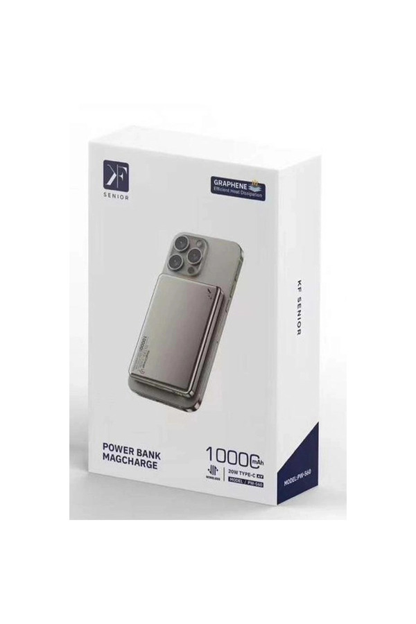 Evi̇mdeyokyok Pw560 10.000 Mah Di̇ji̇tal Göstergeli̇ 20W Type-C Ve 15W Kablosuz Şarj Pd Hızlı Şarj Magsafe Powerbank - Ti̇tanyum