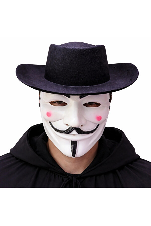 Evi̇mdeyokyok Vendetta Maske Ve Şapka Seti̇ – Anoni̇m Sti̇l Parti̇ Maskesi̇