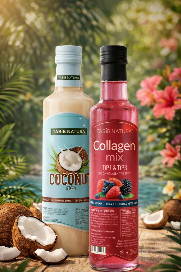 Aleyna Baharat Collagen Mix - Tripeptit 500 Dalton Tip 1 & Tip 3 Kolajen + Coconut Mix Detox Mix