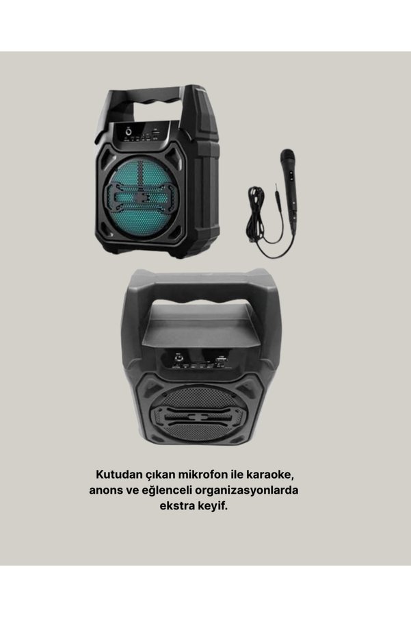 Reza 15W Güçlü Ses Çıkışlı Bluetooth Hoparlör Fm Radyo Ve Mikrofon Destekli - Lisinya