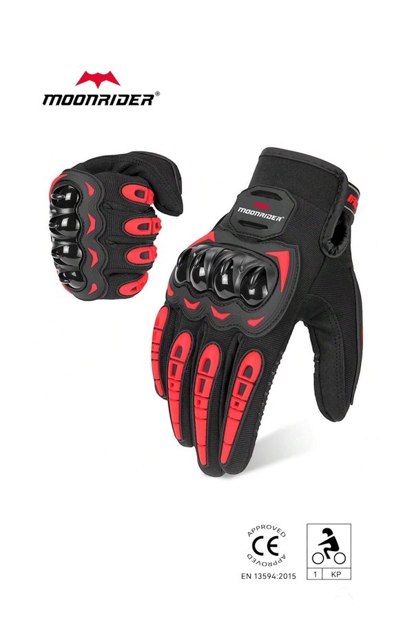 Moonrider Motor Eldiveni tam Korumalı Dokunmatik çalışır yeni yasa CE-EN13594 unisex Motosiklet Eldiveni Nx-2