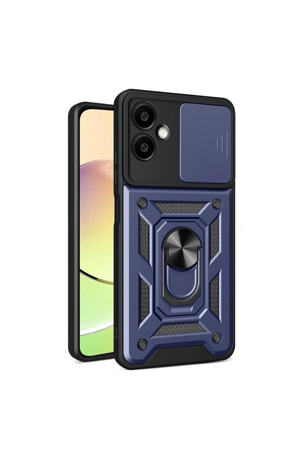 Evimdeyokyok Samsung Galaxy A07 4G Pars Lens Yüzüklü Silikon - Lacivert