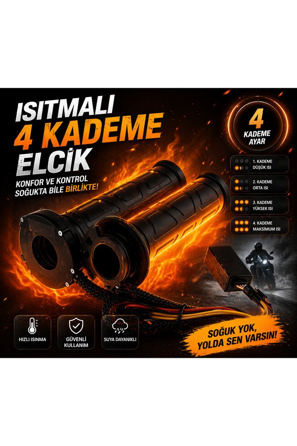 SEÇ Elcik Takımı Isıtmalı 4 Kademeli Honda Cbf 150 Pcx Dıo Alpha Spacy Actıva S 125 sk125 cg50