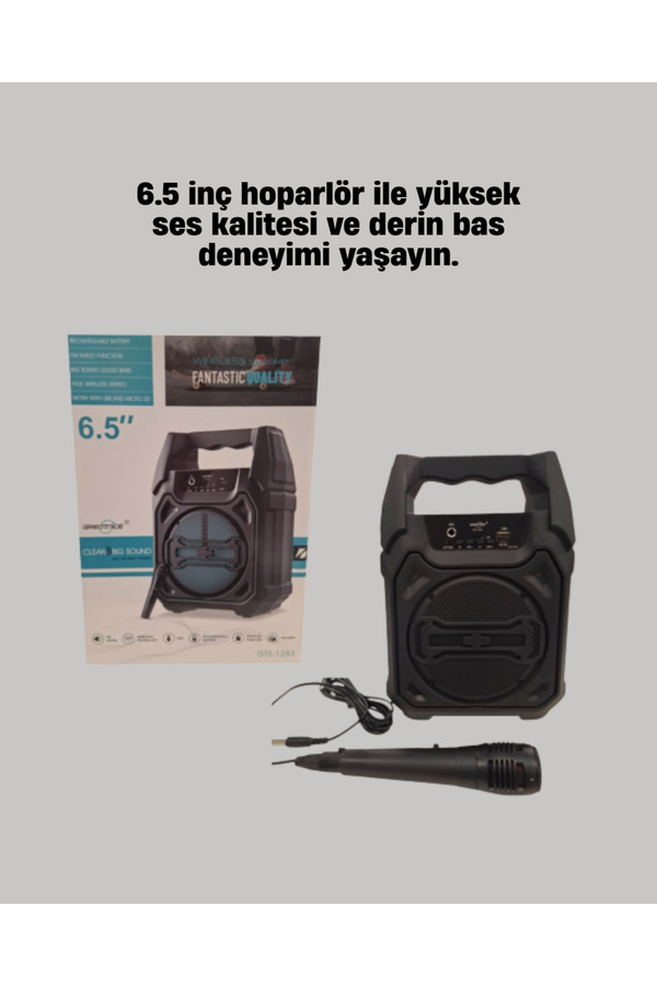 Reza 15W Güçlü Ses Çıkışlı Bluetooth Hoparlör Fm Radyo Ve Mikrofon Destekli - Lisinya