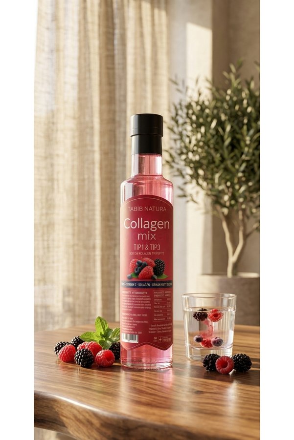 Tabib Natura Collagen Mix - Tripeptit 500 Dalton Tip 1 & Tip 3 Kolajen-Selenyum-Folik Asit- Çinko- B6 Vitamini