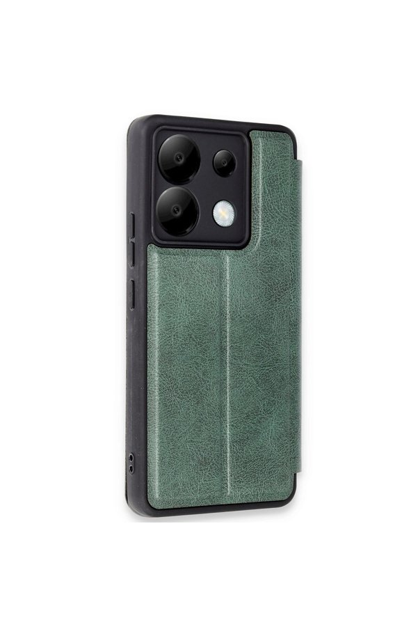 Evi̇mdeyokyok Xi̇aomi̇ Redmi̇ Note 13 Pro 5G Kılıf Fli̇p Cover - Koyu Yeşi̇l