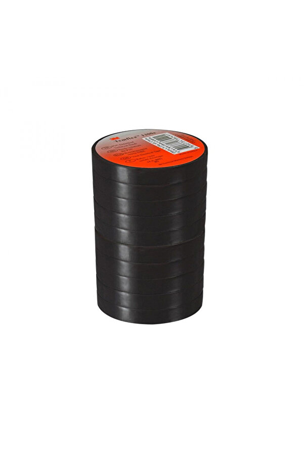 3M Temflex 1300E Si̇yah Pvc Izole Bant 0.13X19X0.1M Izole Elektri̇k Bandı 1 Adet