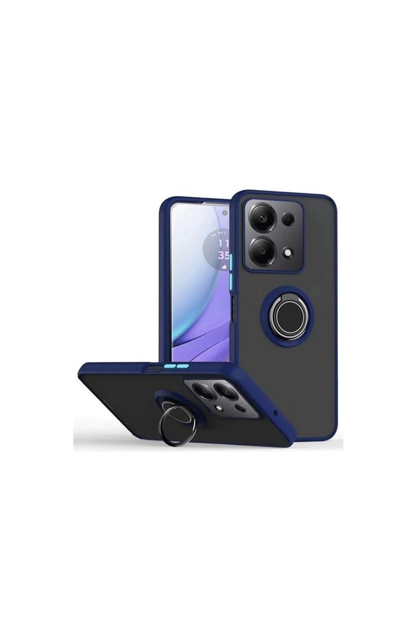 Evimdeyokyok Xiaomi Redmi Note 13 Pro 5G Kılıf Montreal Yüzüklü Silikon Kapak - Lacivert