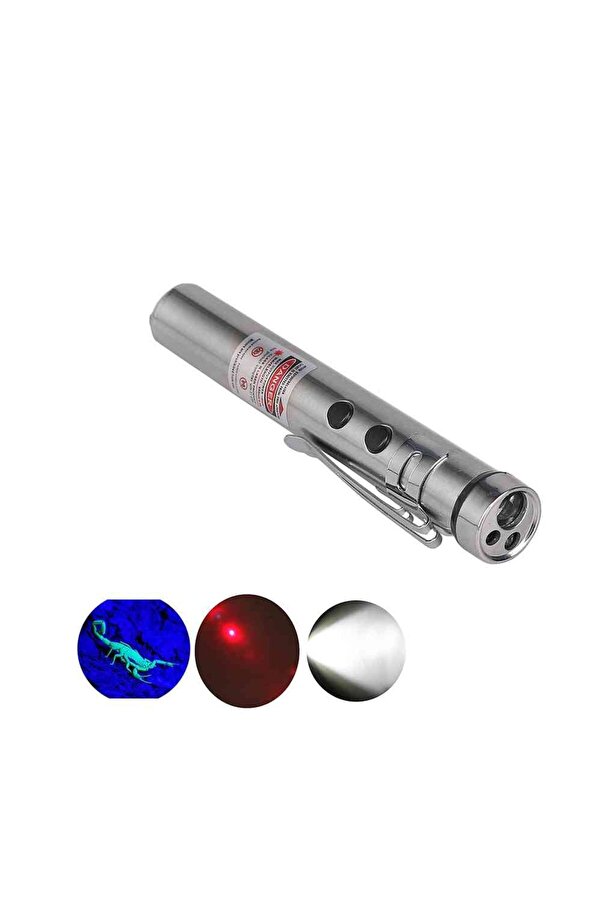 Evi̇mdeyokyok Led Cep Feneri̇ Uv 3 Fonksi̇yonlu Güçlü Işık Çok Amaçlı Kullanım Wt-170