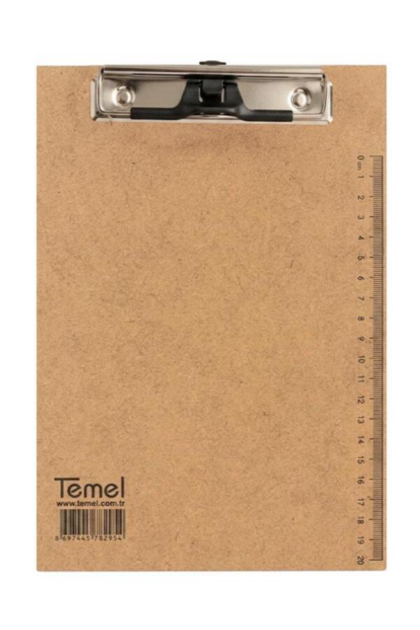 Temel A5 Ahşap Sekreterlik Metal Klipsli Kalem Tutma Aparatlı