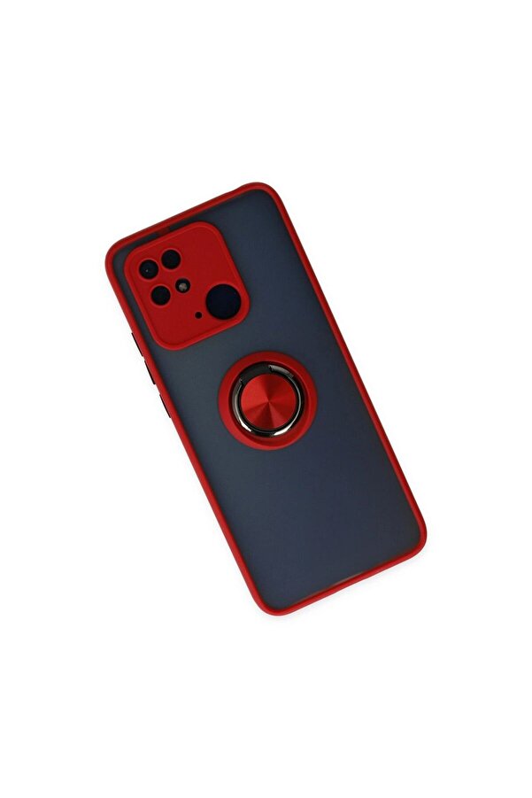 Ethab Ti̇caret Glb-Stl41414 Redmi̇ 10C Kılıf Montreal Yüzüklü Si̇li̇kon Kapak - Kırmızı