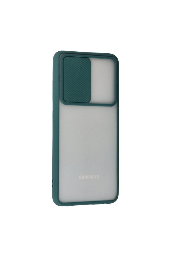 Evimdeyokyok Samsung Galaxy A72 Kılıf Palm Buzlu Kamera Sürgülü Silikon - Yeşil