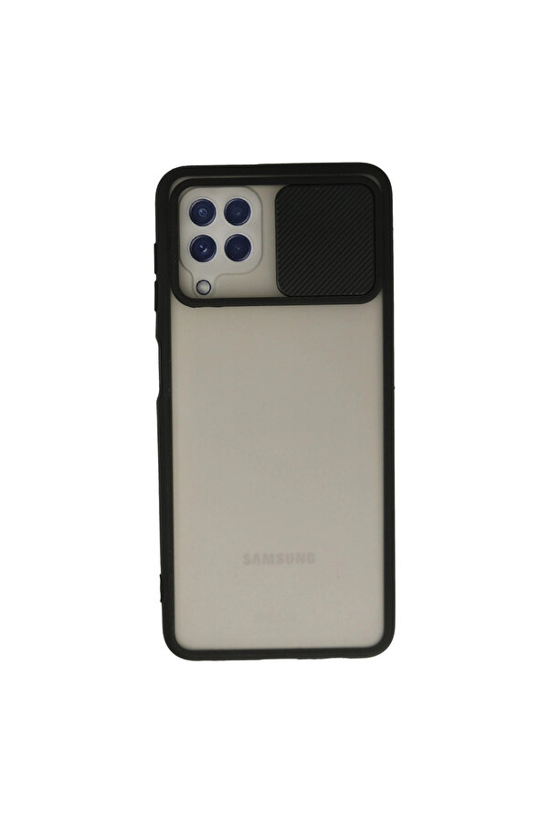 Evi̇mdeyokyok Samsung Galaxy A22 Kılıf Palm Buzlu Kamera Sürgülü Si̇li̇kon - Si̇yah