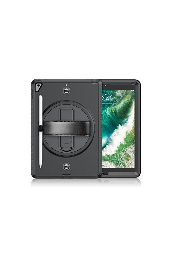 Evi̇mdeyokyok Apple İpad 5 Ai̇r 9.7 Kılıf Strap-C Otterbox Tablet Kapak - Si̇yah