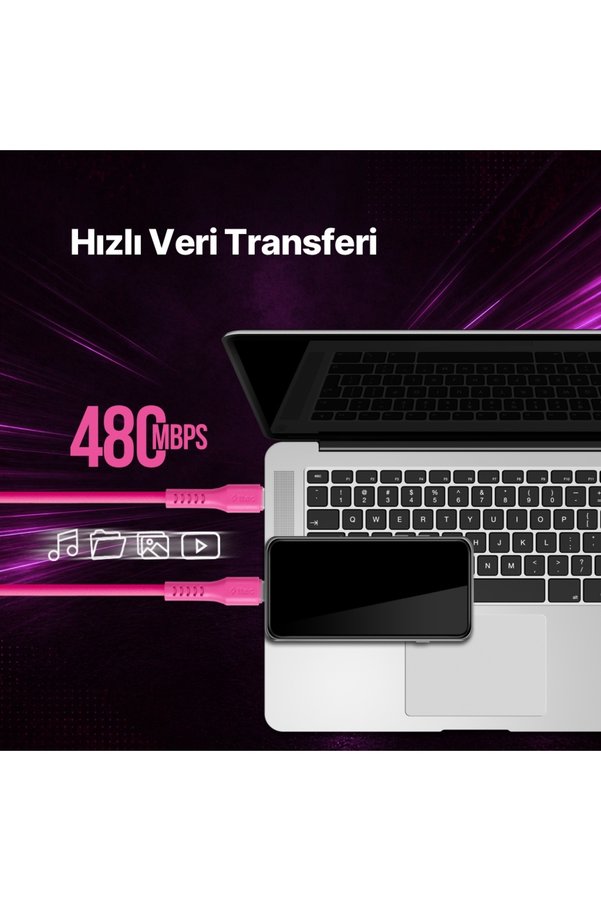 Ttec Usb-C - Usb-C 120Cm 60W Pd/Qc Hızlı Şarj/Data Kablosu - 2Dk59