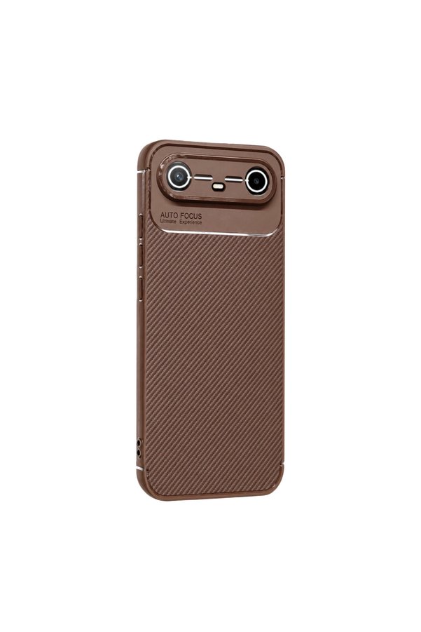 Evi̇mdeyokyok Newface Tecno Spark Sli̇m 5G Auto Focus Karbon Kapak - Kahverengi̇