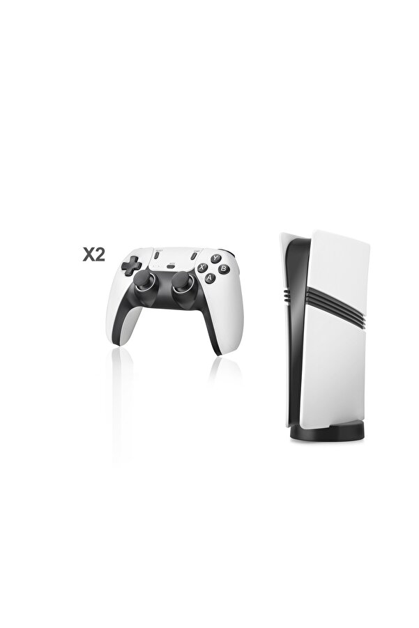 Evi̇mdeyokyok Pro Retro Oyun Konsolu Hdmı Çi̇ft Gamepad Seti̇ 128 Gb Hafıza Kartlı 2.4G Kablosuz Beyaz Gs5
